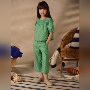 Polo Ralph Lauren Kids Floral Cotton Top And Pants Set Size 8